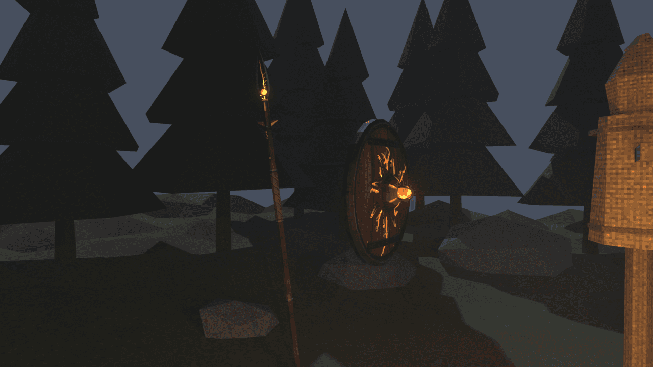 The set in a night forest