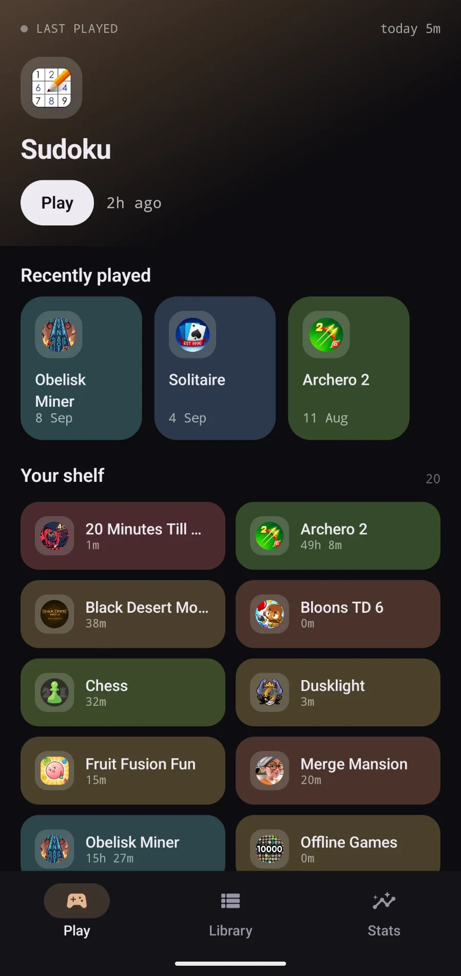 Game Launcher play tab